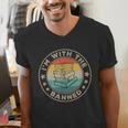 Im With The Banned Book Readers Retro Librarians Teachers Men's V-Neck T-Shirt
