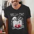 Bella Ciao Goodbye Beautiful Skull Book Of Dark Magic Occult Men's V-Neck T-Shirt