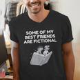 Some Of My Best Friends Are Fictional Book Lover Nerd Men's V-Neck T-Shirt Some Of My Best Friends Are Fictional Book Lover Nerd Men's V-Neck T-Shirt