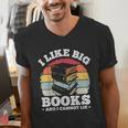 I LIKE BIG BOOKS AND I CANNOT LIE Book Lover Print Men's V-Neck T-Shirt I LIKE BIG BOOKS AND I CANNOT LIE Book Lover Print Men's V-Neck T-Shirt