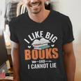 I Like Big Books I Cannot Lie School Librarian Book Lover Men's V-Neck T-Shirt