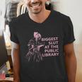 Biggest Slut At The Public Library Reading Book Club Men's V-Neck T-Shirt