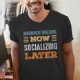 Birdhouse Building Now Minimal Socializing Introvert Men's V-Neck T-Shirt