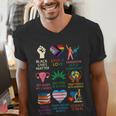 BLM Human Rights Feminism Trans Science Books LGBTQ Kindness Men's V-Neck T-Shirt BLM Human Rights Feminism Trans Science Books LGBTQ Kindness Men's V-Neck T-Shirt
