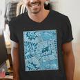 Blue Comic Book Blue Graphic Men's V-Neck T-Shirt