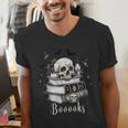 Boo Skeleton Skull Books Halloween Women School Teacher Kid Men's V-Neck T-Shirt Boo Skeleton Skull Books Halloween Women School Teacher Kid Men's V-Neck T-Shirt