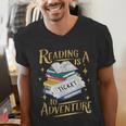 Book Adventure Library Student Teacher Book Men's V-Neck T-Shirt Book Adventure Library Student Teacher Book Men's V-Neck T-Shirt