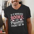 Book & Pajamas Humorous Book Lover Reading Bedtime Men's V-Neck T-Shirt Book & Pajamas Humorous Book Lover Reading Bedtime Men's V-Neck T-Shirt