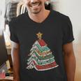 Book Christmas Tree For Librarians Book Lovers Men's V-Neck T-Shirt