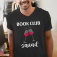 Book Club Squad Reading Bookworm Wine Lover Humor Men's V-Neck T-Shirt