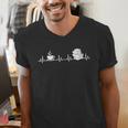 Book And Coffee Heartbeat Books Lovers Men's V-Neck T-Shirt