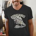 Book Dinosaur Bookworm T-Rex Dino Reading Books Book Men's V-Neck T-Shirt