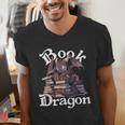 Book Dragon Book Lover Bookworm Book Reader Librarian Men's V-Neck T-Shirt