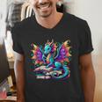 Book Dragon Reading Men's V-Neck T-Shirt
