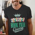 Book Fair Queen Literature School Book Fair Event Men's V-Neck T-Shirt