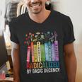 Book Flower Radicalized By Basic Decency Feminist Lgbt Men's V-Neck T-Shirt Book Flower Radicalized By Basic Decency Feminist Lgbt Men's V-Neck T-Shirt