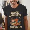 Book Hangover Survivor Reading Humor Librarian Bibliophiles Men's V-Neck T-Shirt
