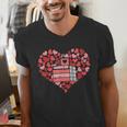 Book Heart Cute Read Book Reading Librarian Across America Men's V-Neck T-Shirt