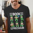 Book Leprechaun St Patrick's Day Library Librarian Reading Men's V-Neck T-Shirt