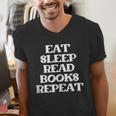 Book Lover Book Eat Sleep Read Books Repeat Men's V-Neck T-Shirt