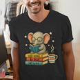 Book Lover Elephant Reading Books Library Read Books Be Kind Men's V-Neck T-Shirt