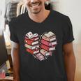 Book Lover Heart Shape Reading Librarian Valentine Men Women Men's V-Neck T-Shirt