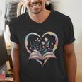 Book Lover Heart Shaped Reading Art Bookworm Men's V-Neck T-Shirt Book Lover Heart Shaped Reading Art Bookworm Men's V-Neck T-Shirt