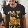 Book Lover Moth Mothman Book Club Reading Into Shadows Men's V-Neck T-Shirt Book Lover Moth Mothman Book Club Reading Into Shadows Men's V-Neck T-Shirt