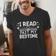 Book Lover Reading Bookish Floral I Read Past My Bedtime Men's V-Neck T-Shirt