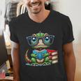 Book Lover Reading Iguana Men's V-Neck T-Shirt