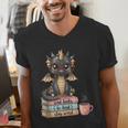Book Lover Stay Weird Be Kind Read Books Baby Dragon Men's V-Neck T-Shirt