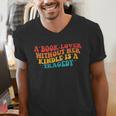 A Book Lover Without Her Kindle Is A Tragedy Apparel Men's V-Neck T-Shirt A Book Lover Without Her Kindle Is A Tragedy Apparel Men's V-Neck T-Shirt