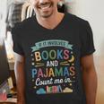 Book Lovers Reading Bedtime Cozy Pajama For Librarians Men's V-Neck T-Shirt