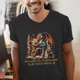 Book Lovers In A World Full Of Bookworms Be A Book Dragon Men's V-Neck T-Shirt Book Lovers In A World Full Of Bookworms Be A Book Dragon Men's V-Neck T-Shirt