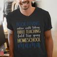 Book Loving Nature Walk Taking Bible Teaching Field Trip Men's V-Neck T-Shirt