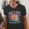 Book Nerd Just A Girl Who Loves Books Literary Enthusiast Men's V-Neck T-Shirt Book Nerd Just A Girl Who Loves Books Literary Enthusiast Men's V-Neck T-Shirt