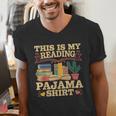 Book And Pajama This Is My Reading Pajama Bedtime Reading Men's V-Neck T-Shirt Book And Pajama This Is My Reading Pajama Bedtime Reading Men's V-Neck T-Shirt