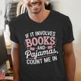 Book And Pajamas Humorous Book Lover Reading Bedtime Men's V-Neck T-Shirt