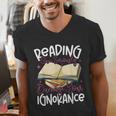 Book Reading Reading Can Seriously Damage Your Ignorance Men's V-Neck T-Shirt Book Reading Reading Can Seriously Damage Your Ignorance Men's V-Neck T-Shirt