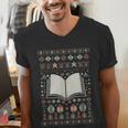 Book Reading Ugly Christmas Men's V-Neck T-Shirt
