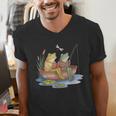 Book Shirt Frog Toad Fishing Vintage Book Frog Men's V-Neck T-Shirt Book Shirt Frog Toad Fishing Vintage Book Frog Men's V-Neck T-Shirt