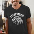 Book T-Rex Dino Bookworm Reading Book Dinosaur Men's V-Neck T-Shirt