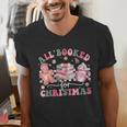 All Booked For Christmas Book Coffee Latte Gingerbread Men's V-Neck T-Shirt All Booked For Christmas Book Coffee Latte Gingerbread Men's V-Neck T-Shirt
