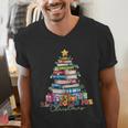 All Booked For Christmas Teacher Reading Student Bookworm Men's V-Neck T-Shirt