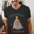 All Booked For Christmas Tree Book Bookish Christmas Men's V-Neck T-Shirt