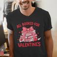 All Booked For Valentine Bow Books Lover Teacher Girl Women Men's V-Neck T-Shirt All Booked For Valentine Bow Books Lover Teacher Girl Women Men's V-Neck T-Shirt