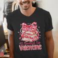 All Booked For Valentine Cute Pink Book Lover Aesthetic Men's V-Neck T-Shirt