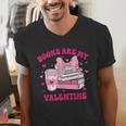All Booked For Valentines Book Reading Coquette Bow Men's V-Neck T-Shirt