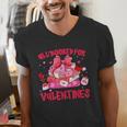 All Booked For Valentines Coquette Bow Book Valentine Day Men's V-Neck T-Shirt