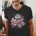 All Booked For Valentine's Coquette Bow Books Teacher Girly Men's V-Neck T-Shirt